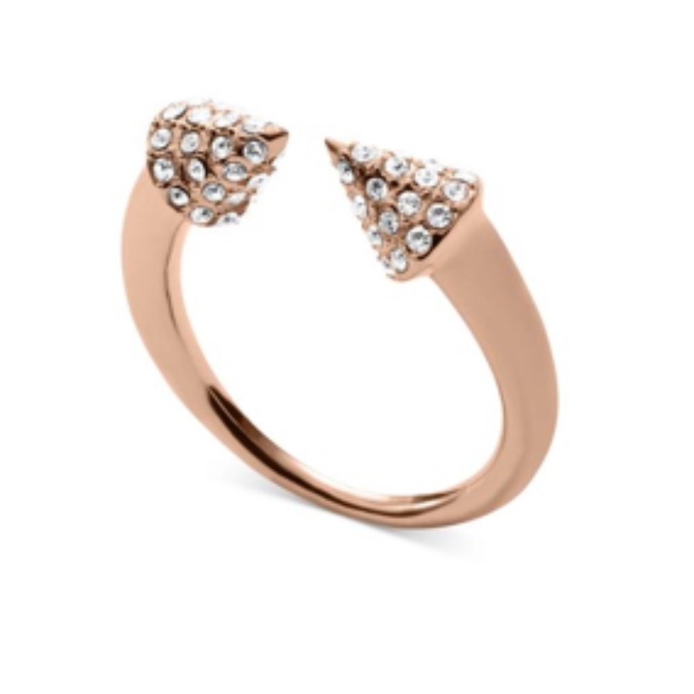 Michael Kors Rose gold pave crystals ring